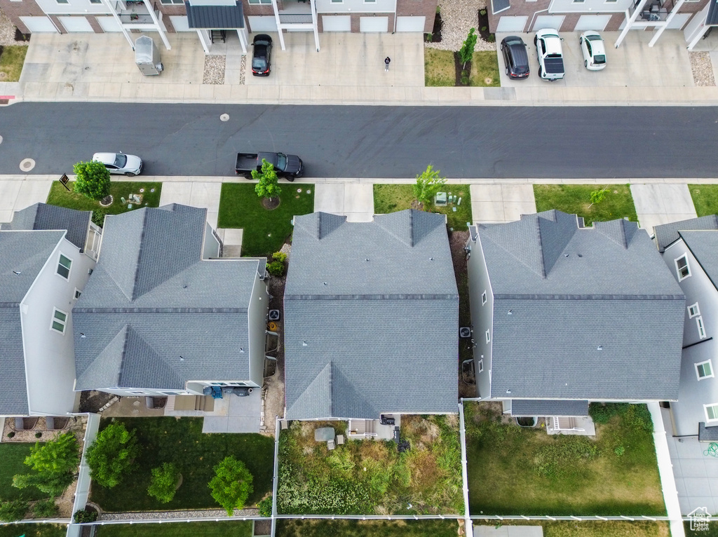 Aerial perspective of suburban area