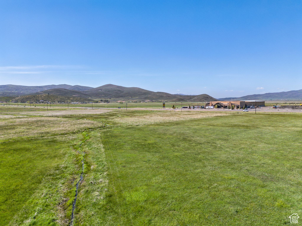 View of mountain background with rural landscape