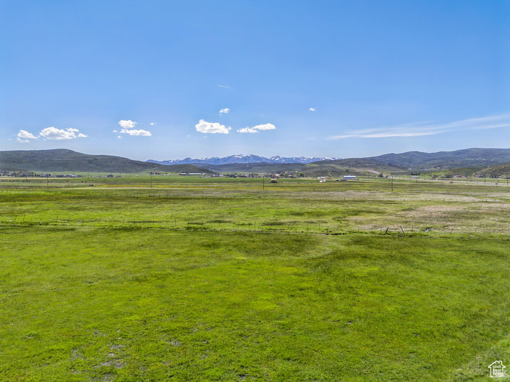 View of mountain background with rural landscape