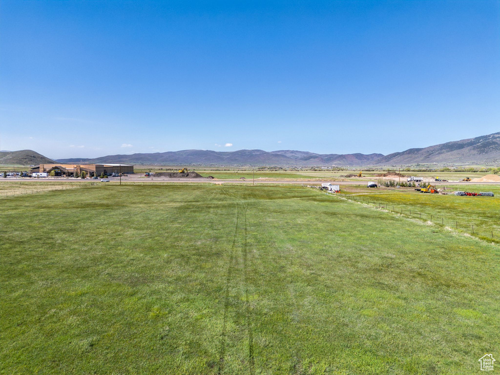View of mountain background with rural landscape