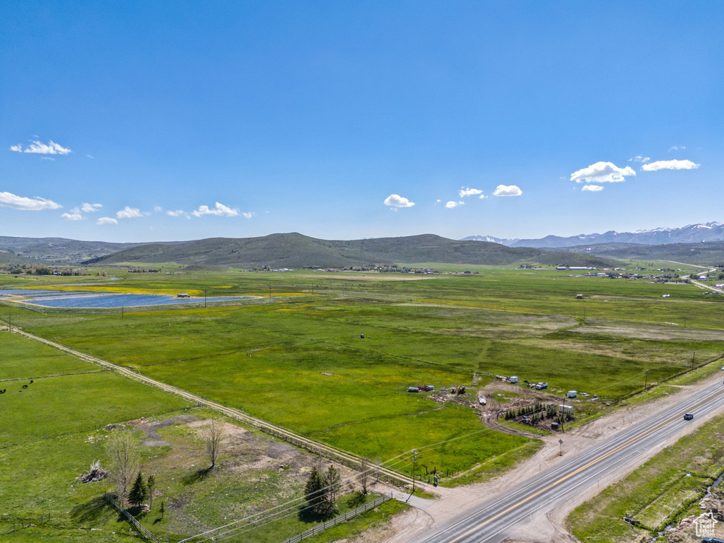 View of mountain background with rural landscape