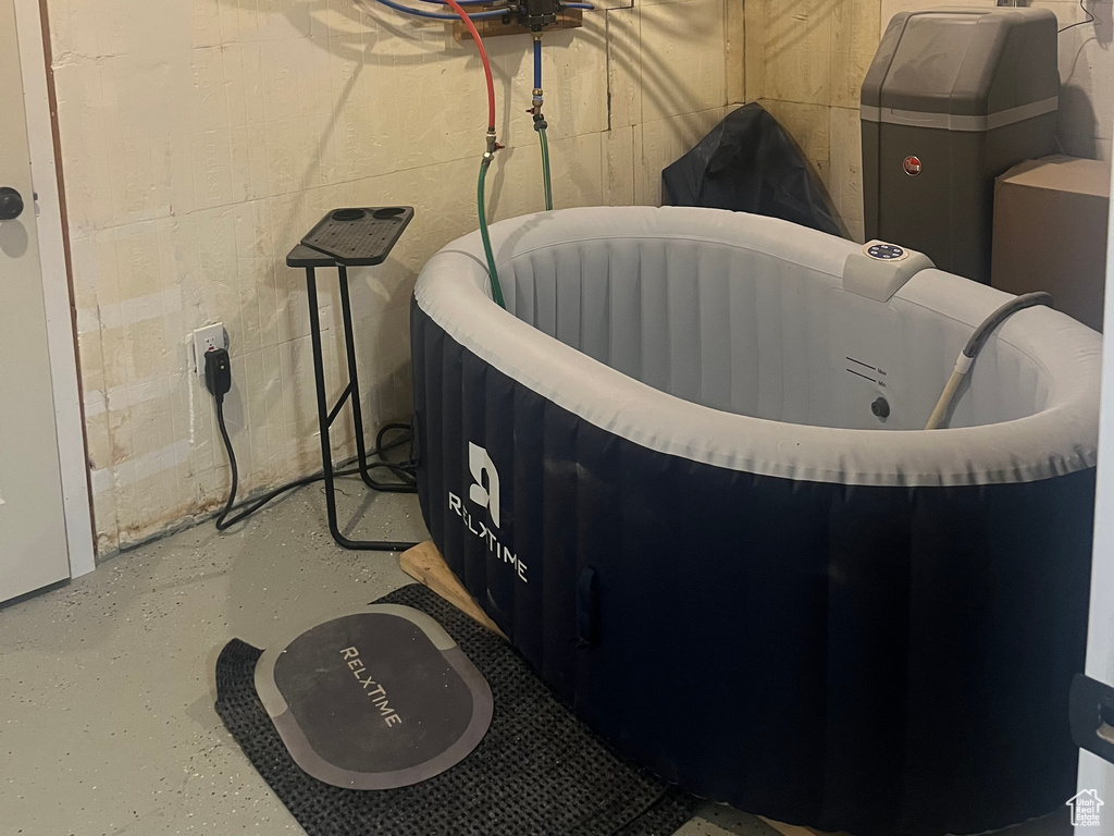 Detailed view of a water softener