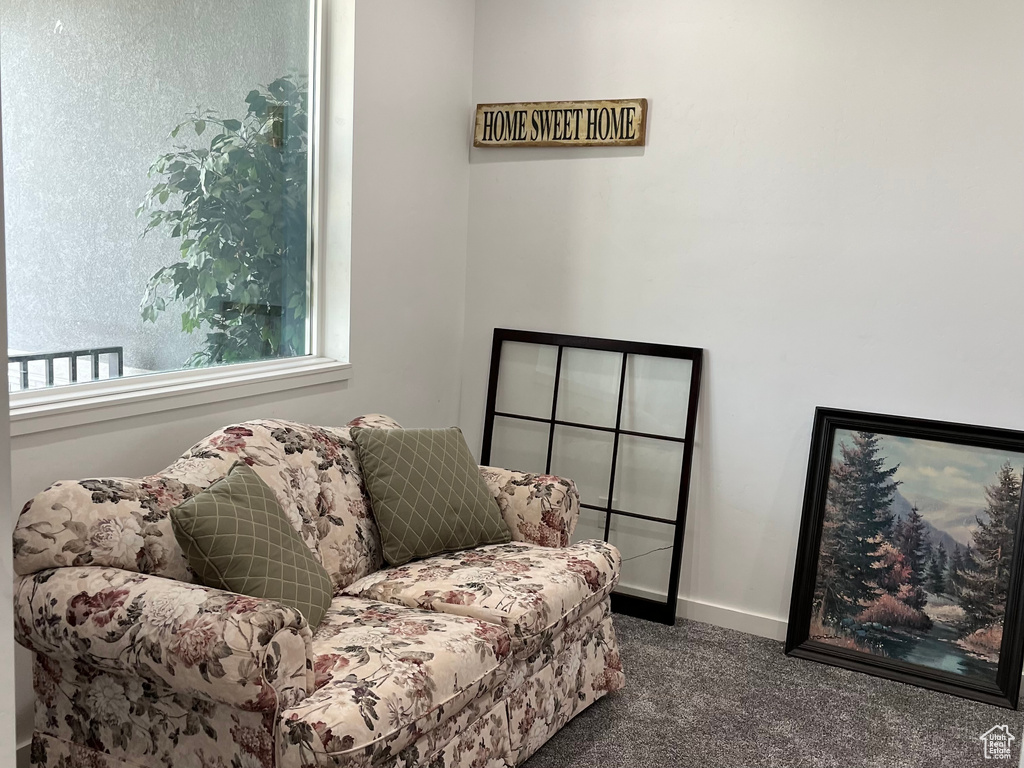 Living room featuring carpet and baseboards