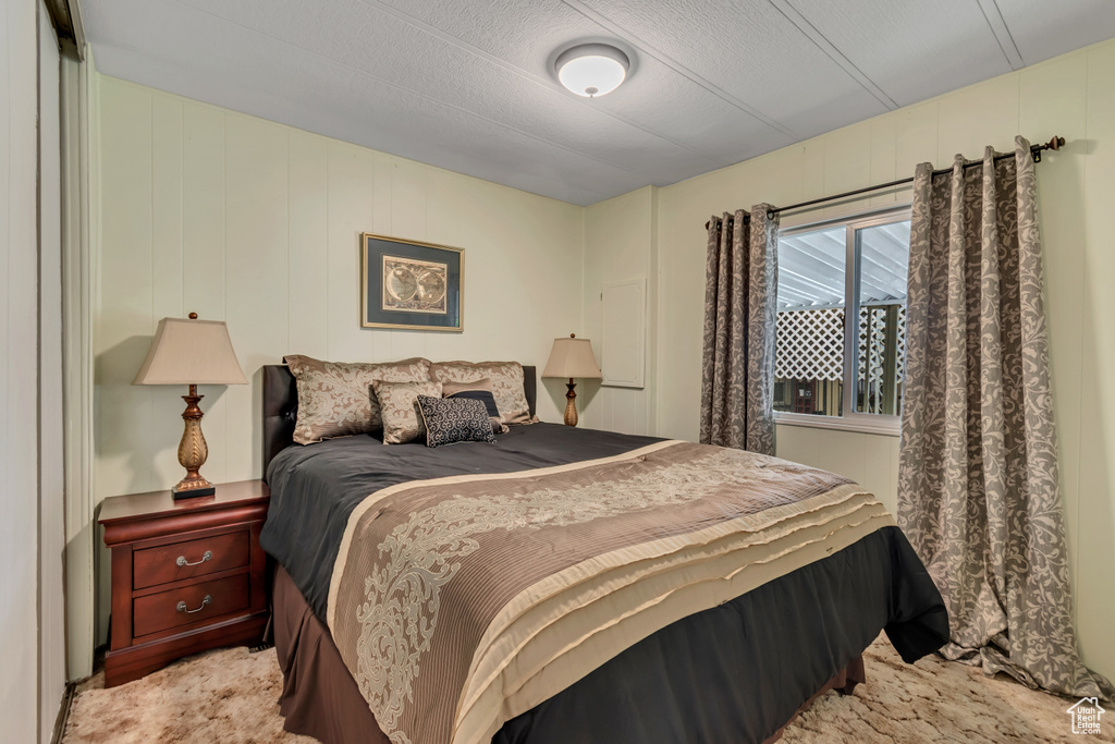 Bedroom featuring carpet