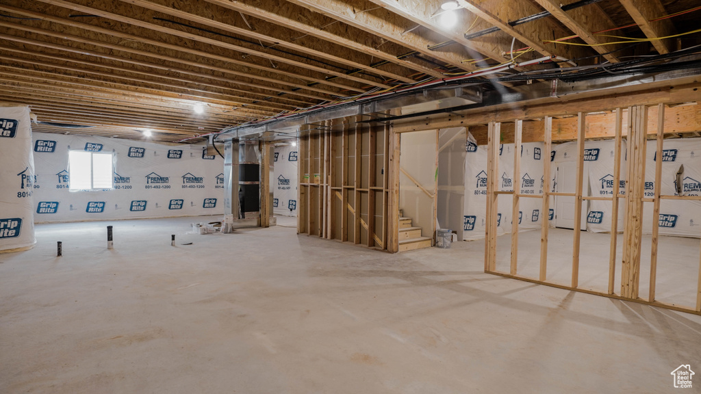 Basement with stairs