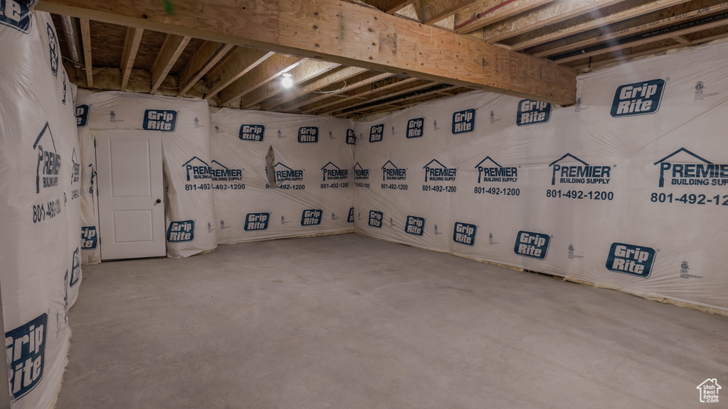 View of unfinished basement