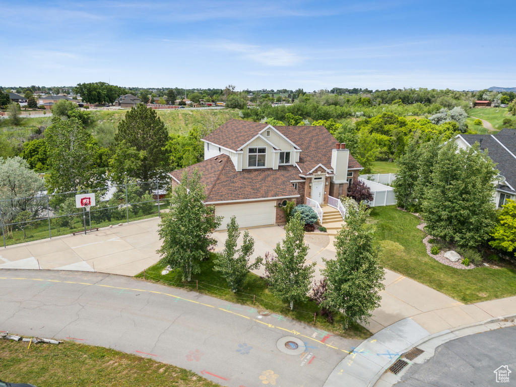 Aerial view of property and surrounding area