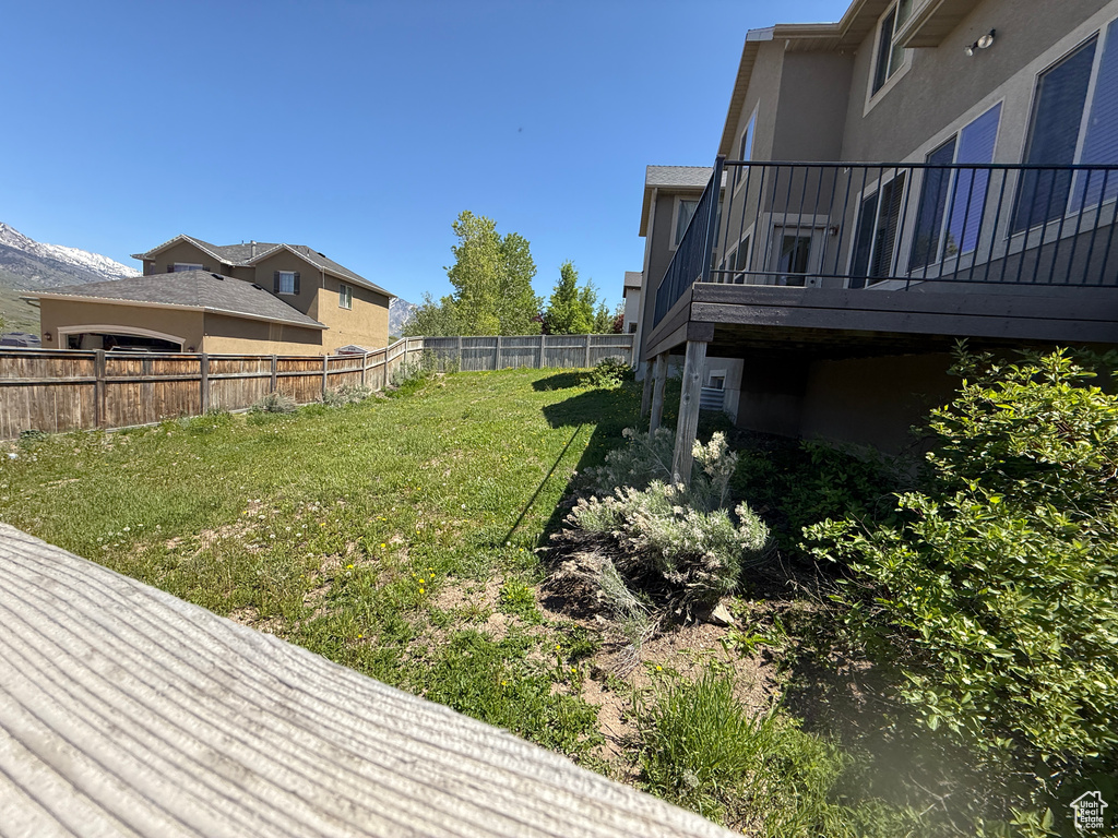View of yard with a mountain view