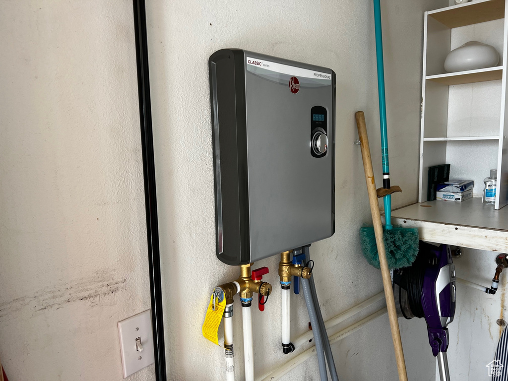 Utility room with water heater