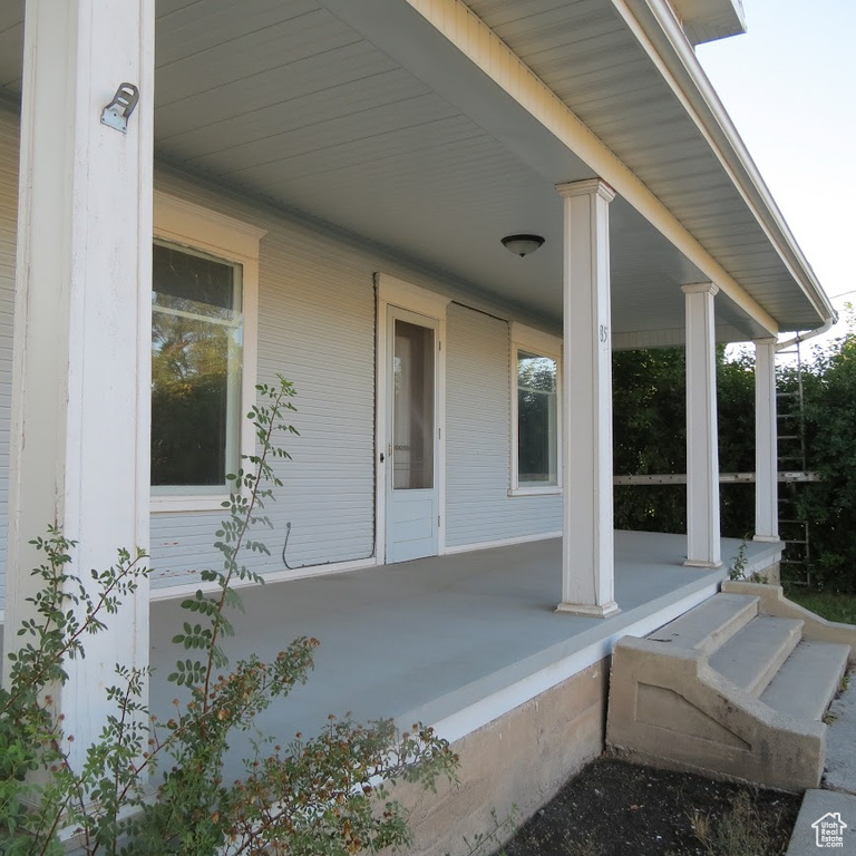 View of patio / terrace with a porch