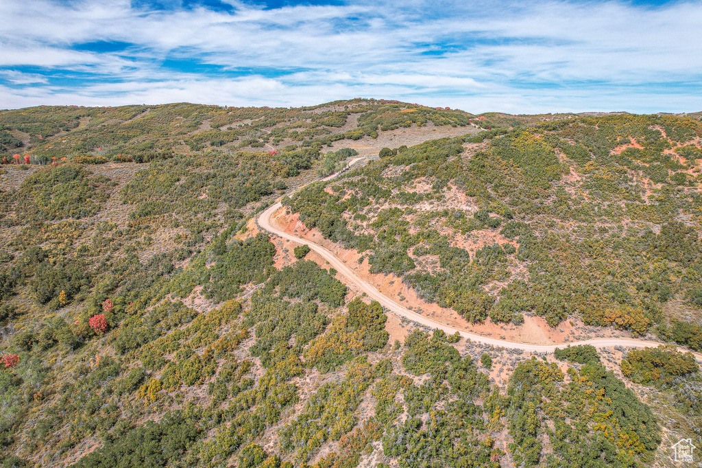 Aerial view of a mountainous background
