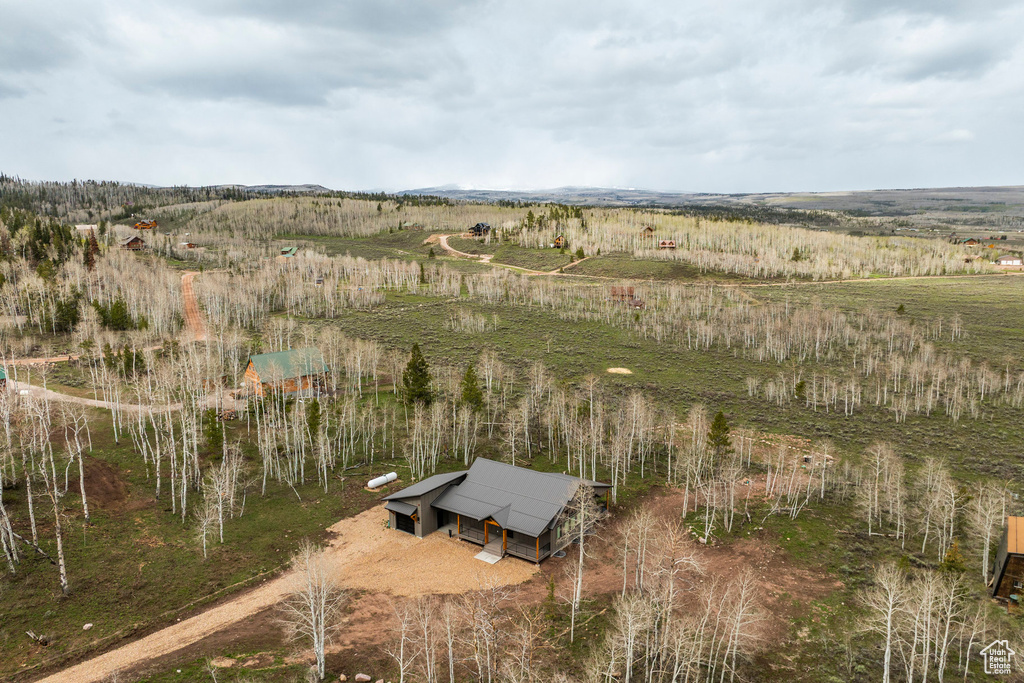 Aerial overview of property's location with rural landscape
