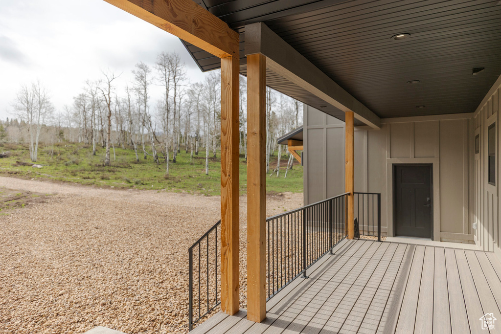 View of wooden deck