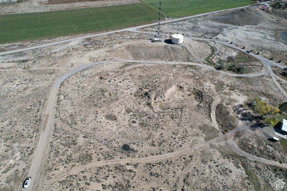 Aerial overview of property's location featuring rural landscape