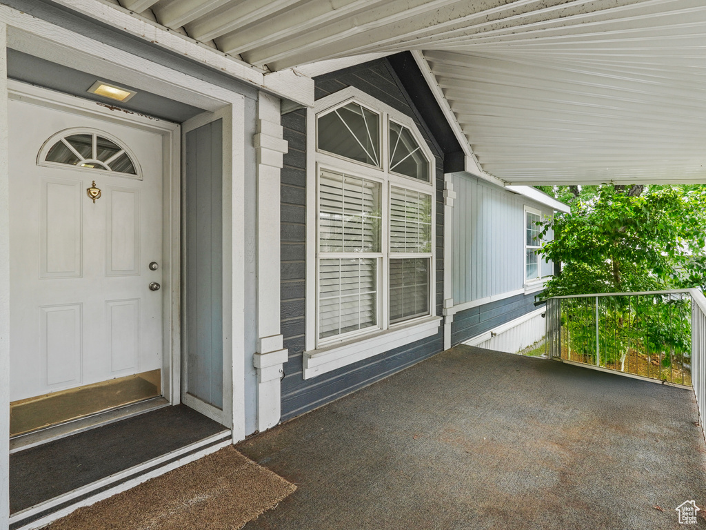 View of exterior entry