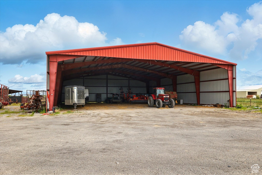 View of pole building featuring a detached carport