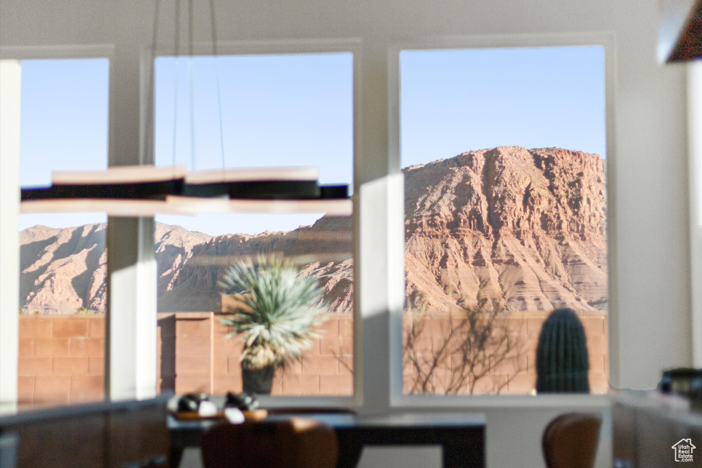 Detailed view of a mountain view