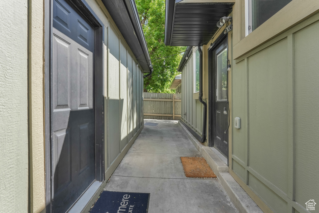 Property entrance with fence