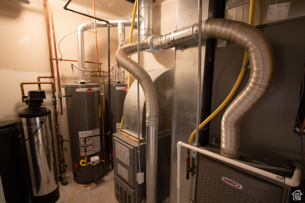 Utility room with gas water heater