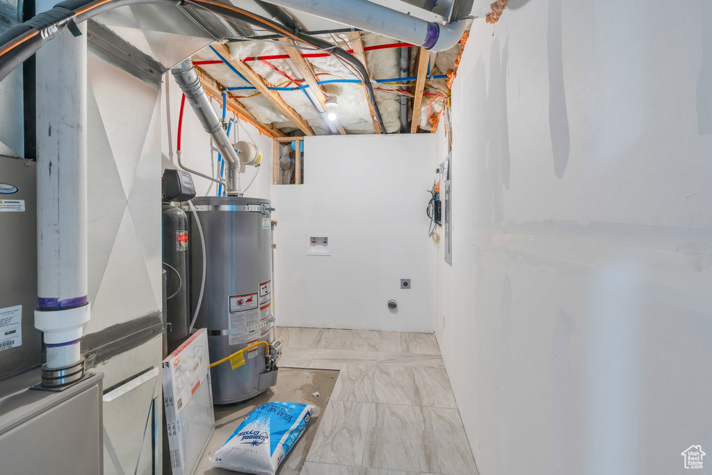 Utility room with water heater
