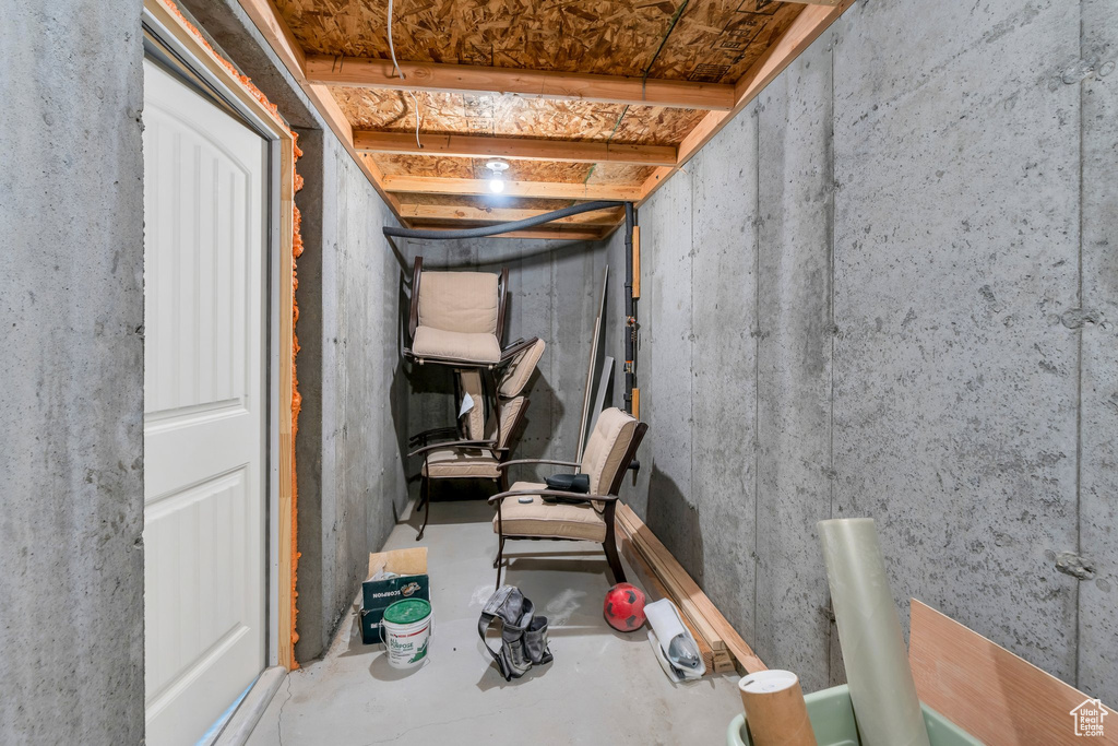 View of unfinished basement