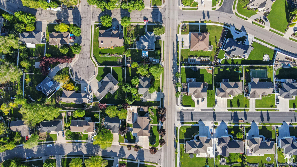 Aerial view of residential area