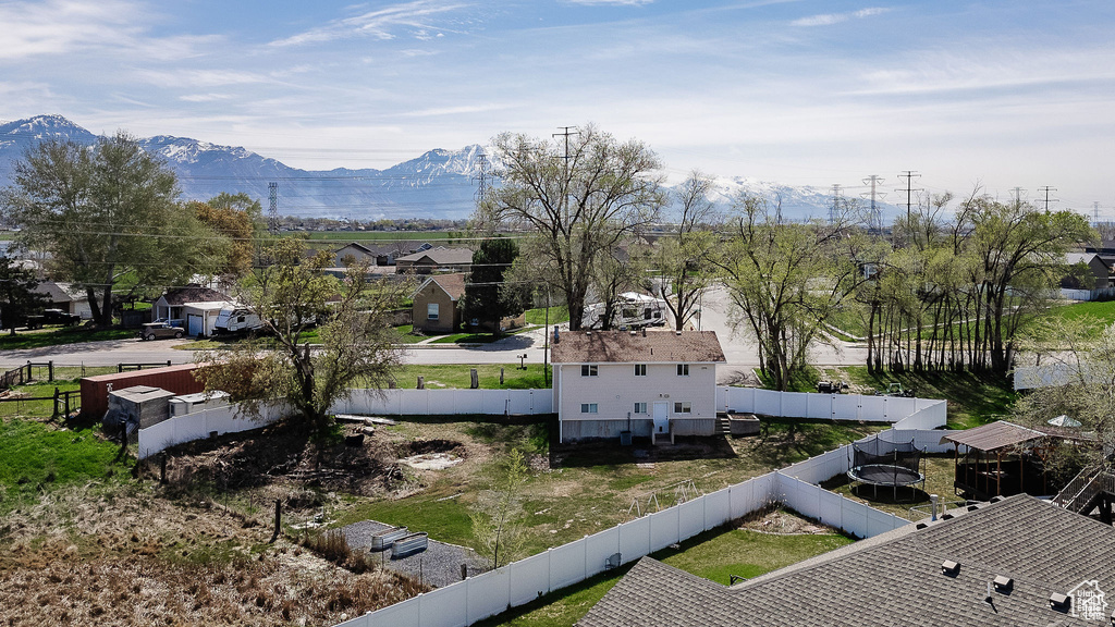 Mountain view with nearby suburban area