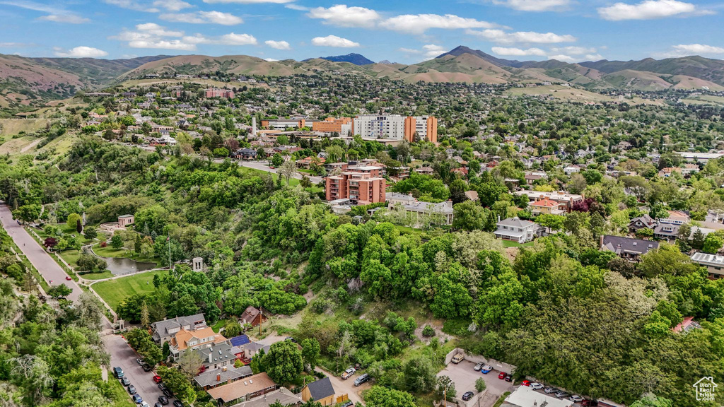 Aerial view of property\\\'s location with mountains