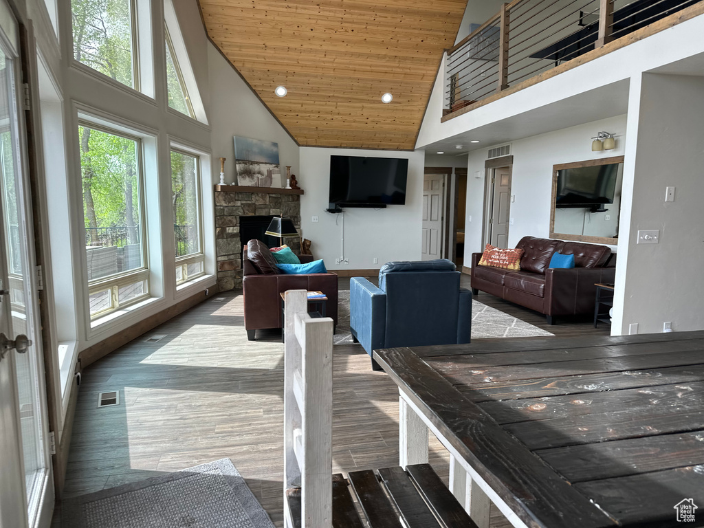 Deck with an outdoor living space