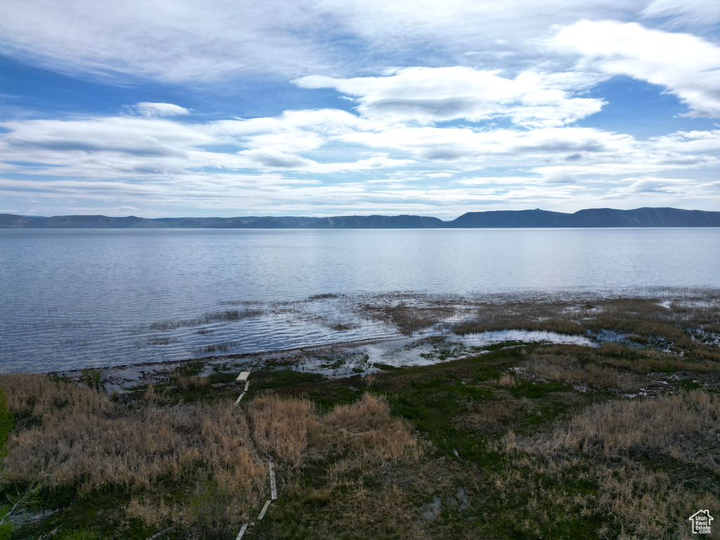 Water view with a mountainous background