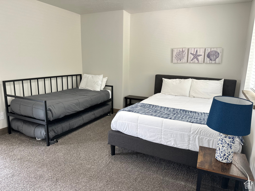 Bedroom featuring carpet