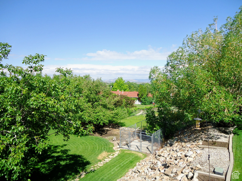 View of yard with fence