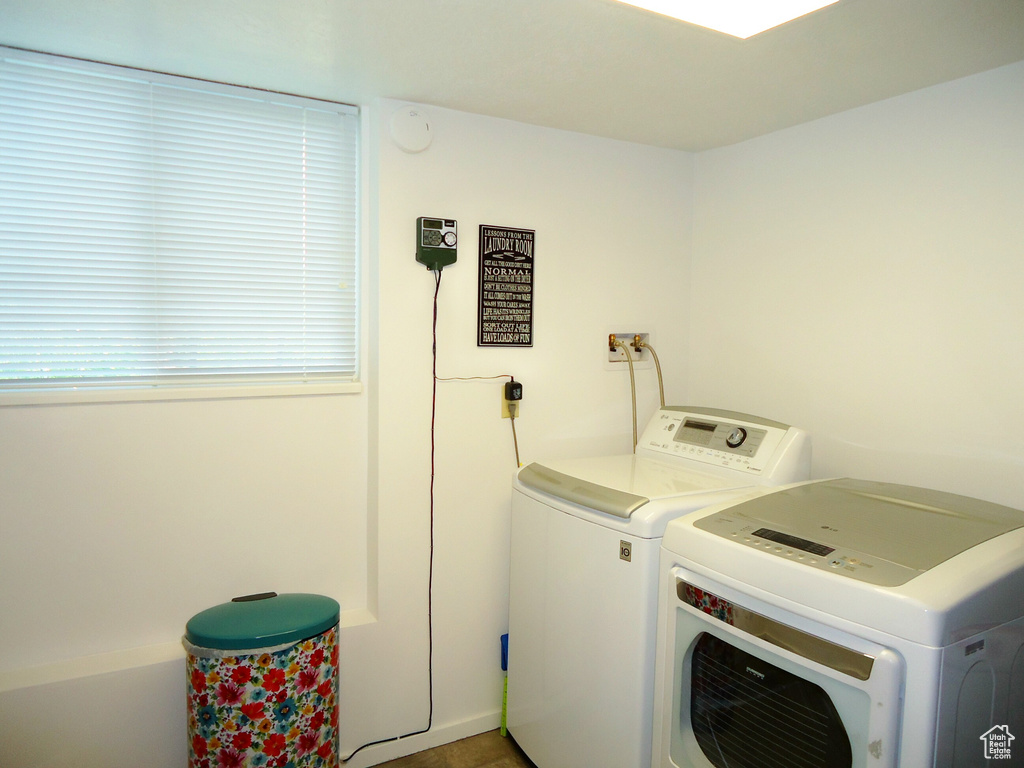 Laundry area featuring washing machine and dryer