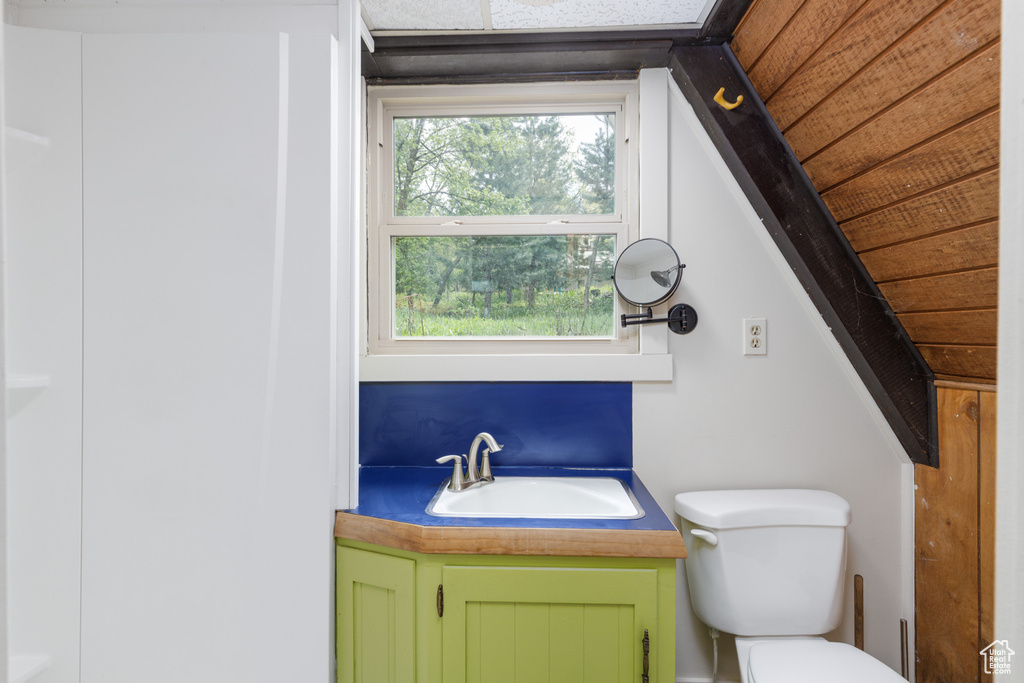 Bathroom with toilet and vanity