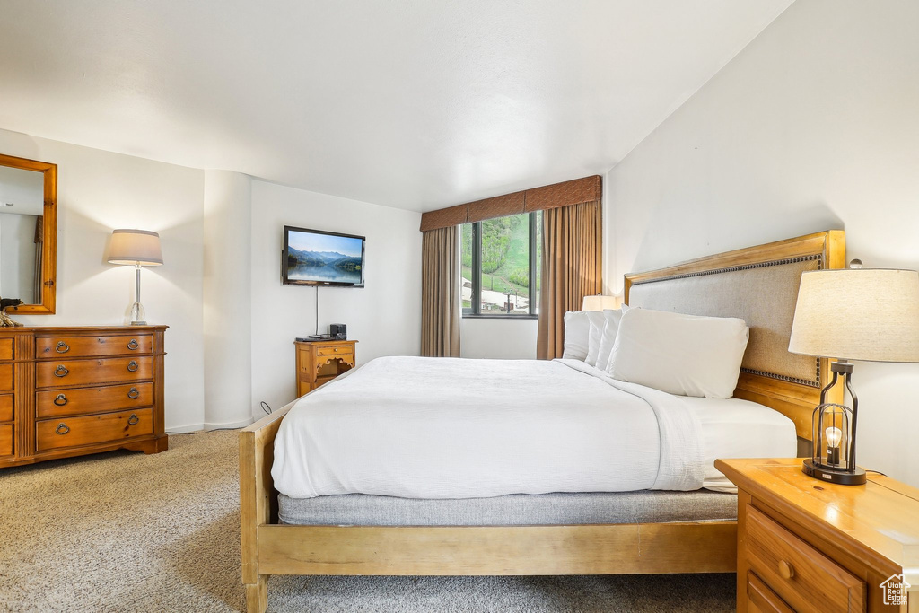 Bedroom with carpet
