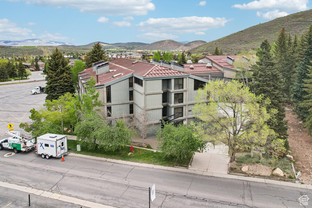 View of building exterior with a mountain view