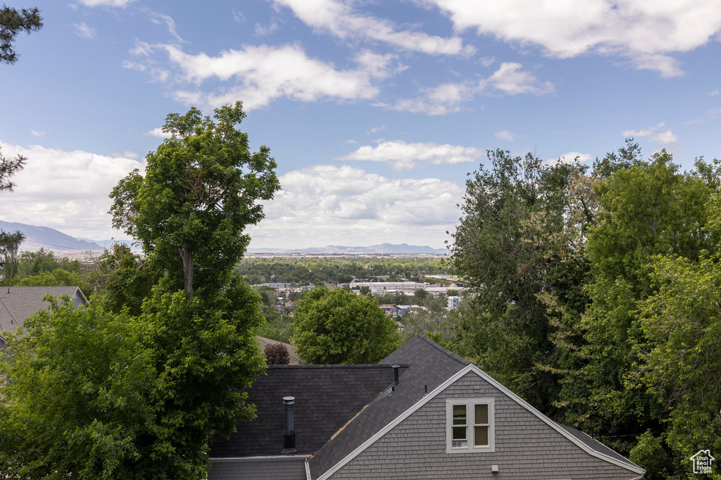 View of subject property with a mountainous background