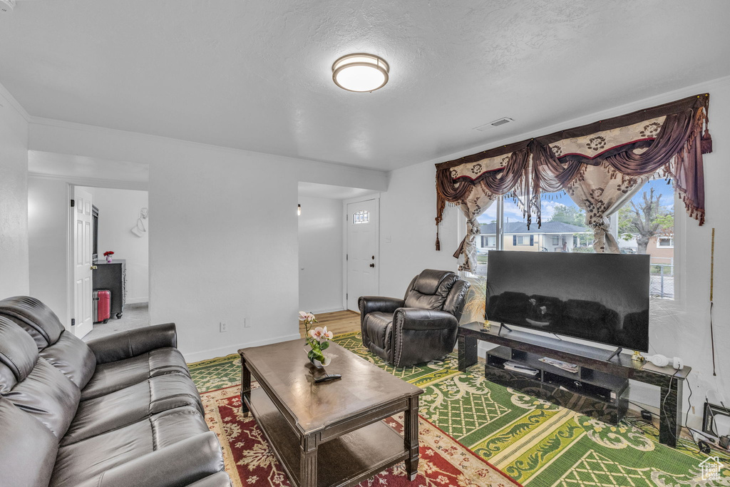 Living room featuring baseboards