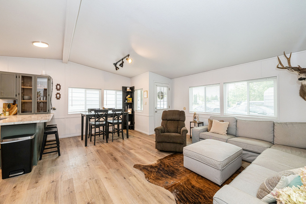 Living room with light wood-style floors and plenty of natural light