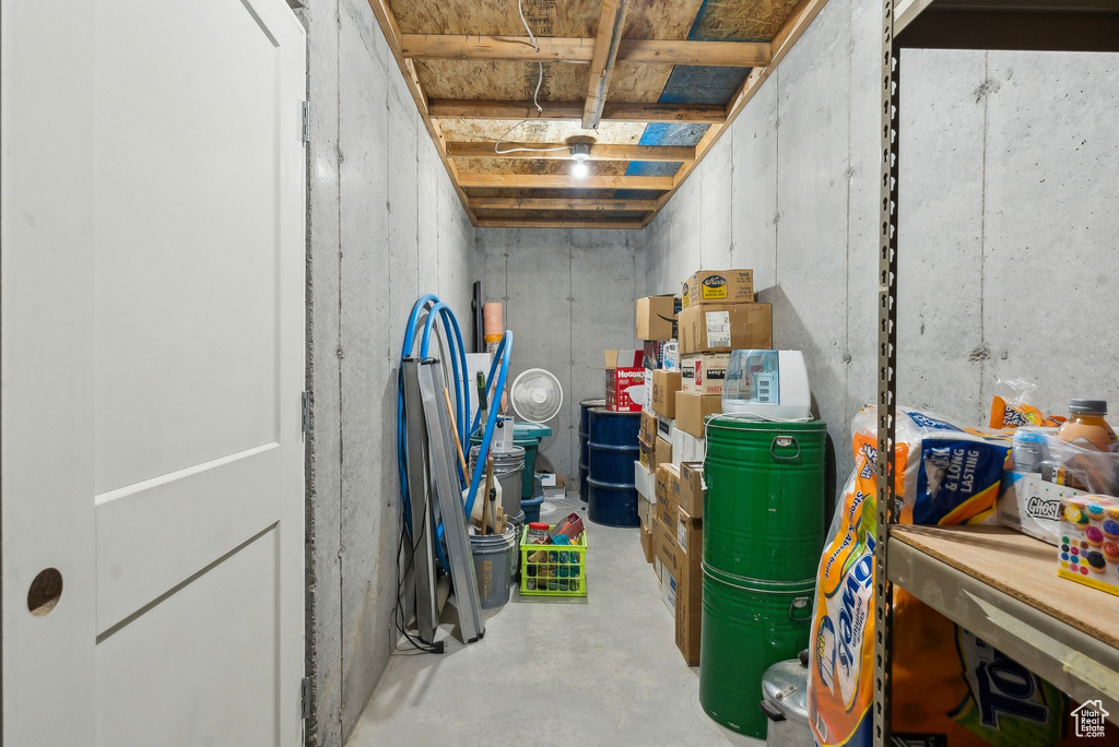 View of unfinished basement