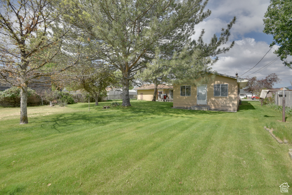 View of grassy yard