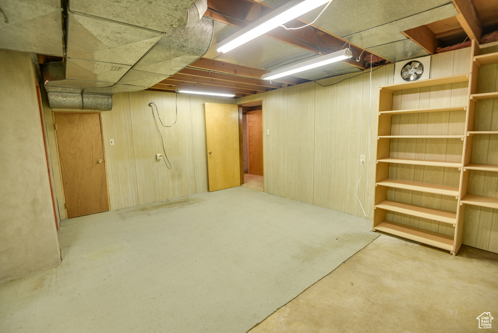 View of finished basement