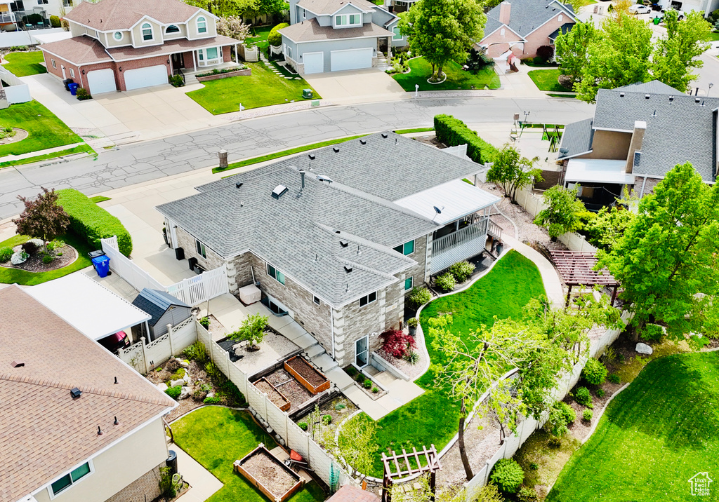 Aerial view of residential area