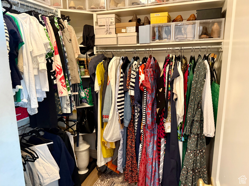 View of walk in closet