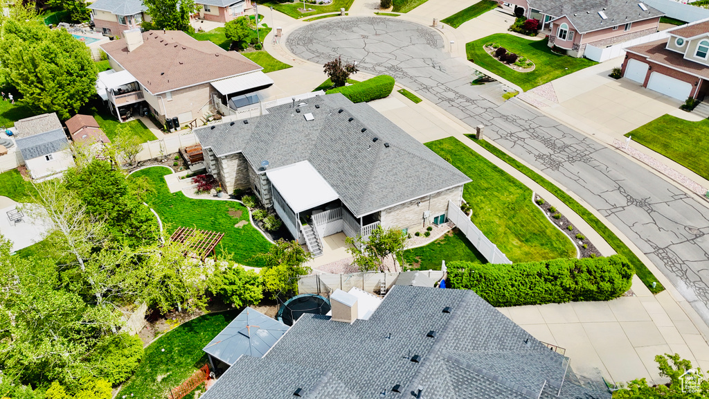 Aerial view of residential area