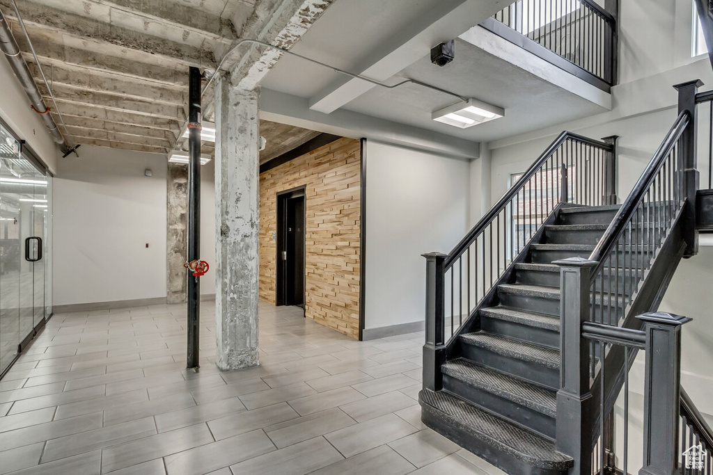 Stairway with baseboards