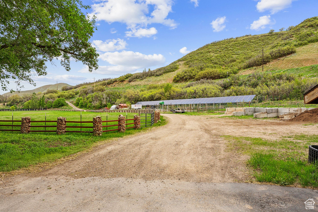 Mountain view with rural landscape