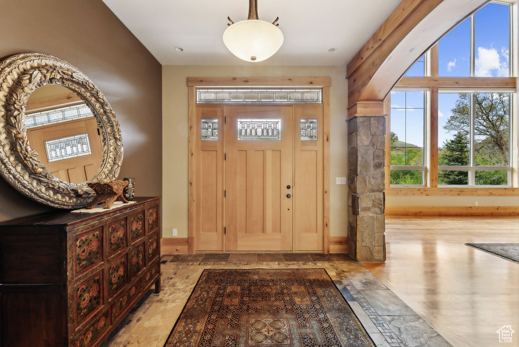 Entryway with baseboards