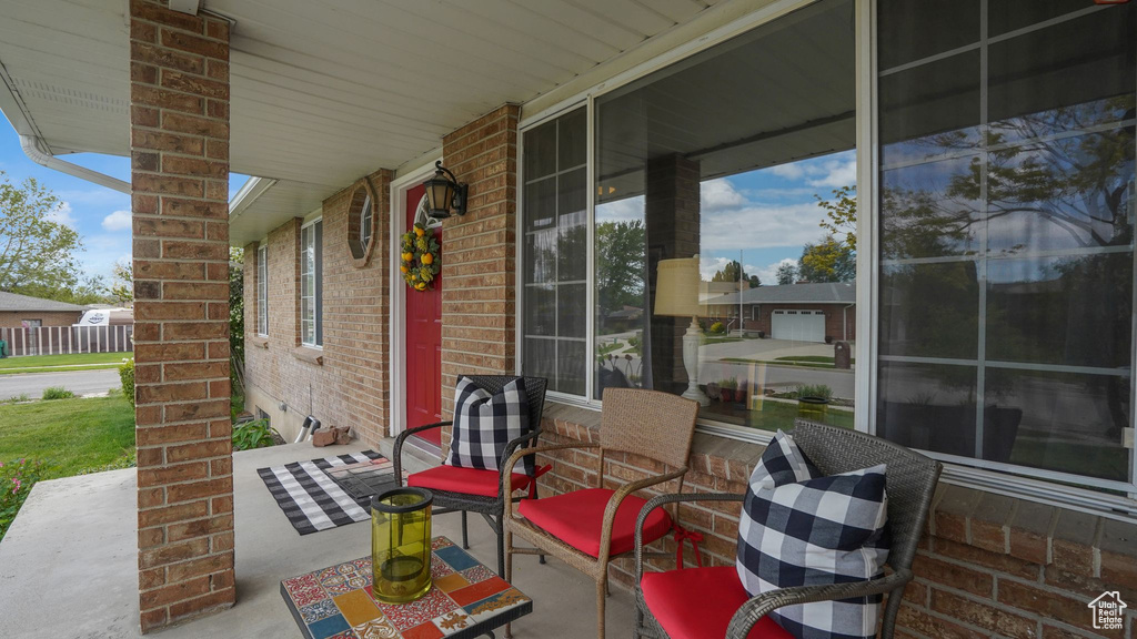 View of covered porch