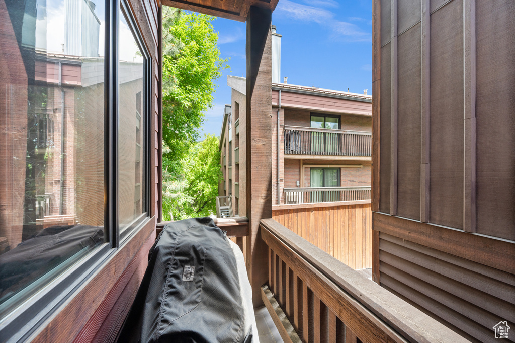 View of wooden deck